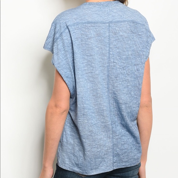 Blue Mineral Wash Short Sleeve Top - Picture 7 of 7